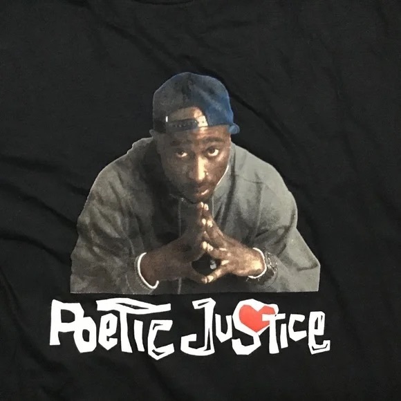 Thirty Single Tupac Poetic Justice Graphic Black T-Shirt, Size Large, NWT - Picture 4 of 5